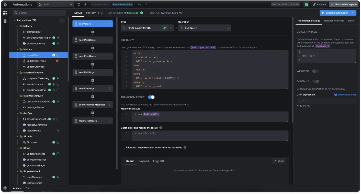 Automations | UI Bakery