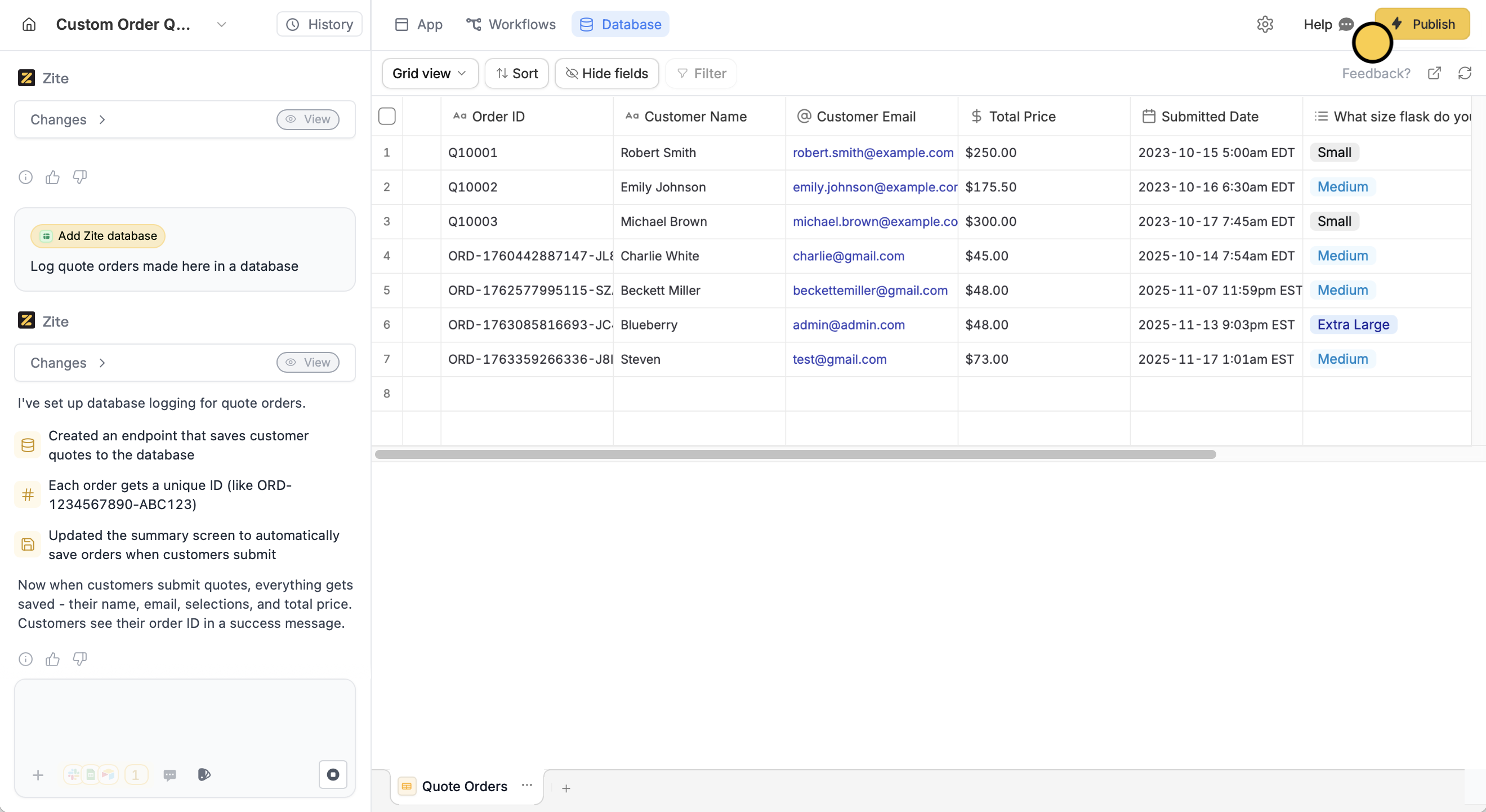Build apps with your database - Zite - Help Center