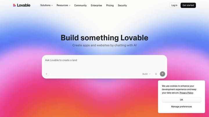 Lovable app generation interface screenshot
