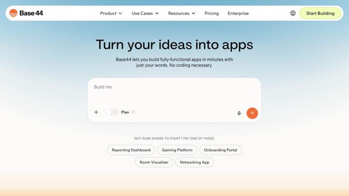 Base44 app generation interface screenshot