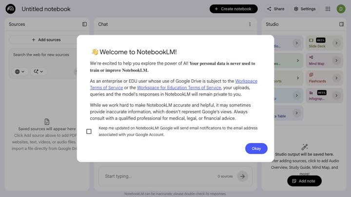 NotebookLM interface screenshot