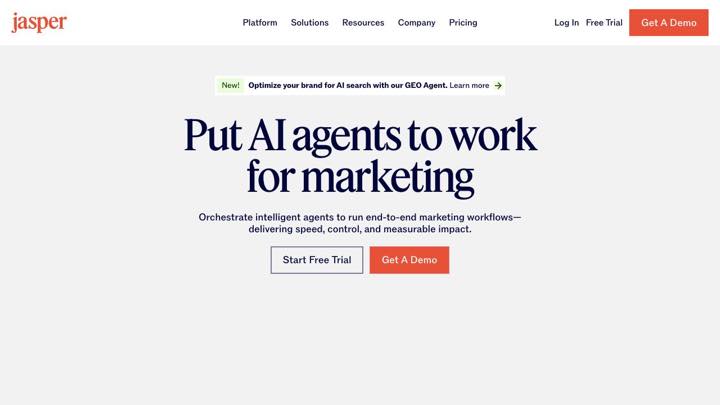 Jasper marketing AI interface screenshot