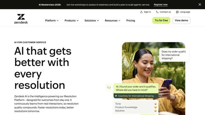 Zendesk AI interface screenshot