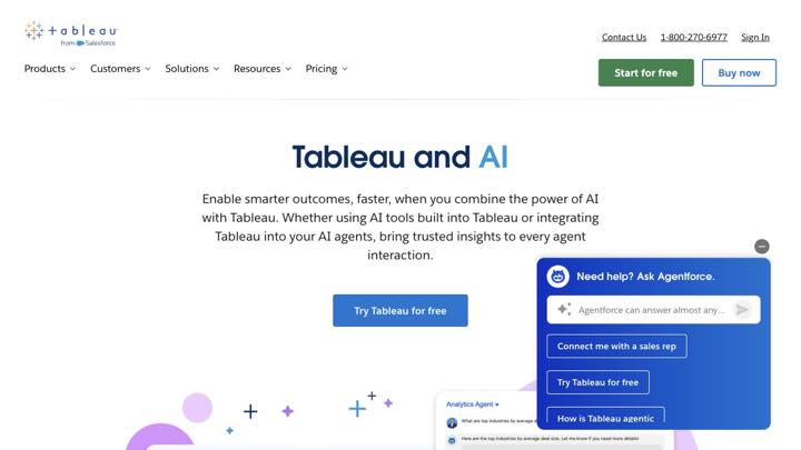 Tableau AI interface screenshot