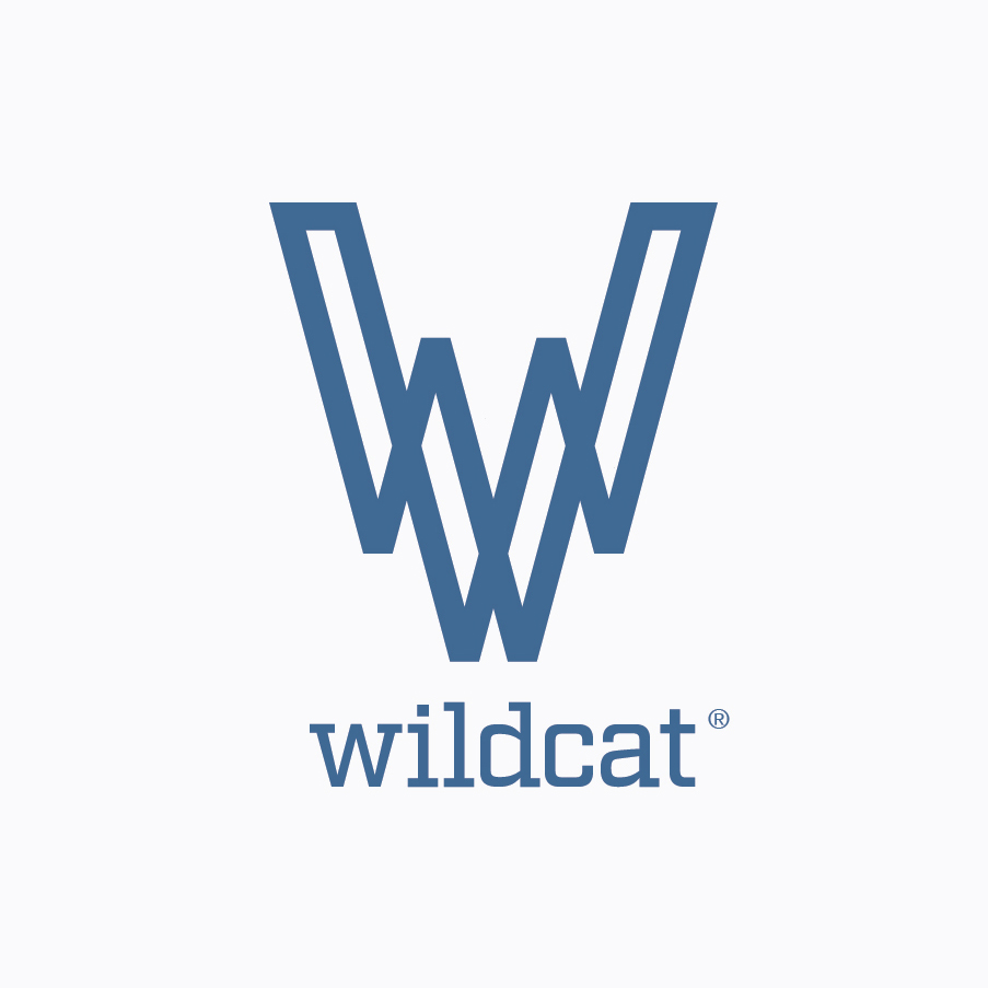 Blue stylized overlapping double letter W logo with the word wildcat below it.