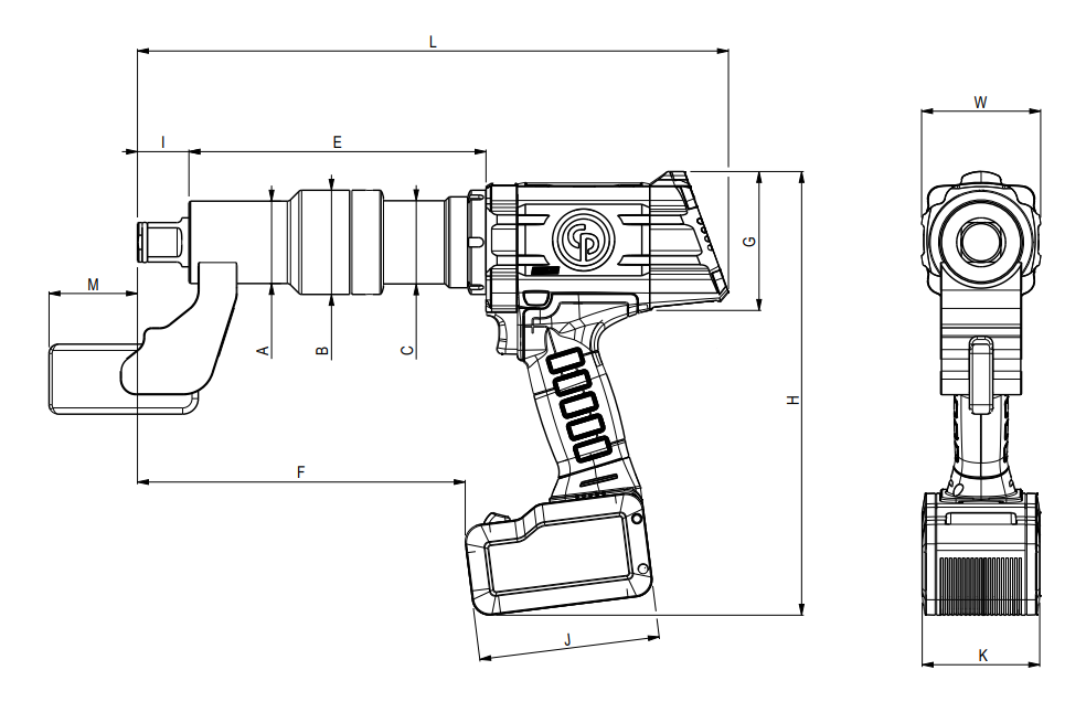 CP8609-B eBlueTork Blade model dimensions