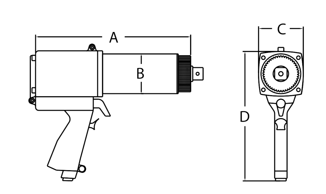 RAD Single Speed Torque Wrench – Dimensions