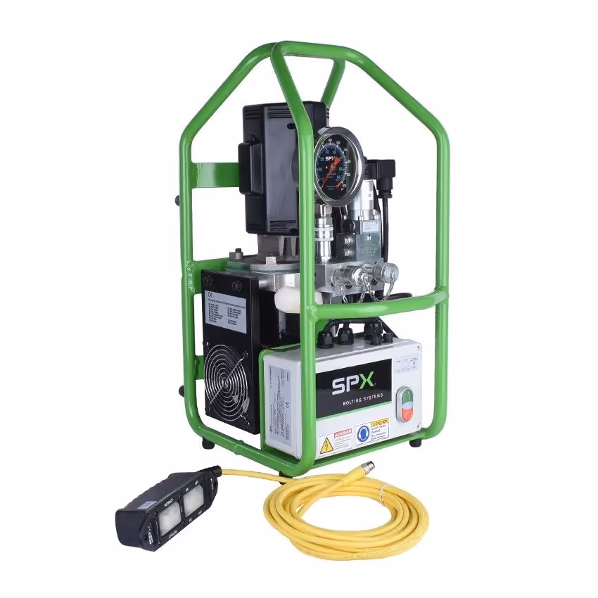 Hydraulic torque wrench pump for powering hydraulic bolting equipment