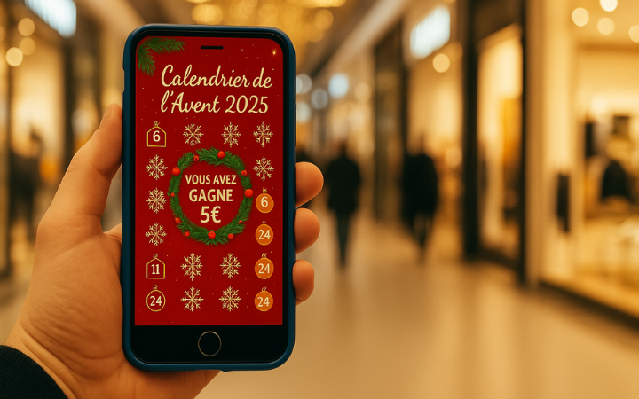 Jeu concours de Noël utilisé en point de vente sur smartphone