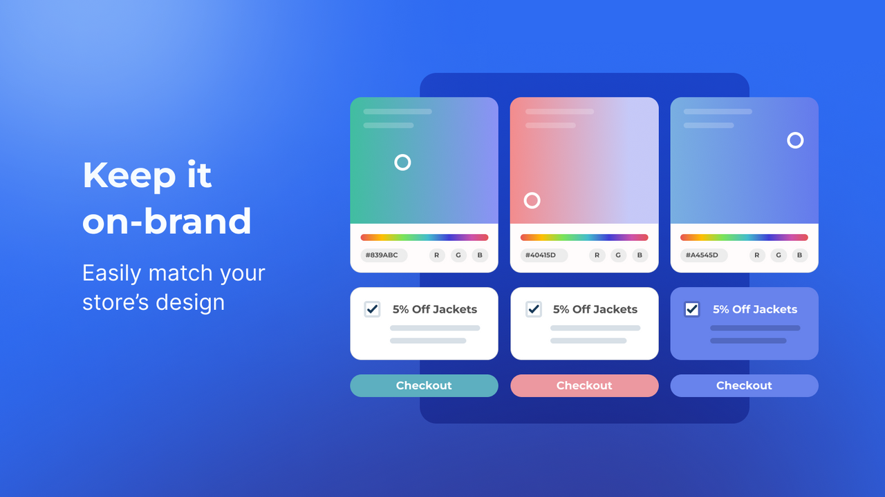 Keep your promos and discounts on brand with different styles