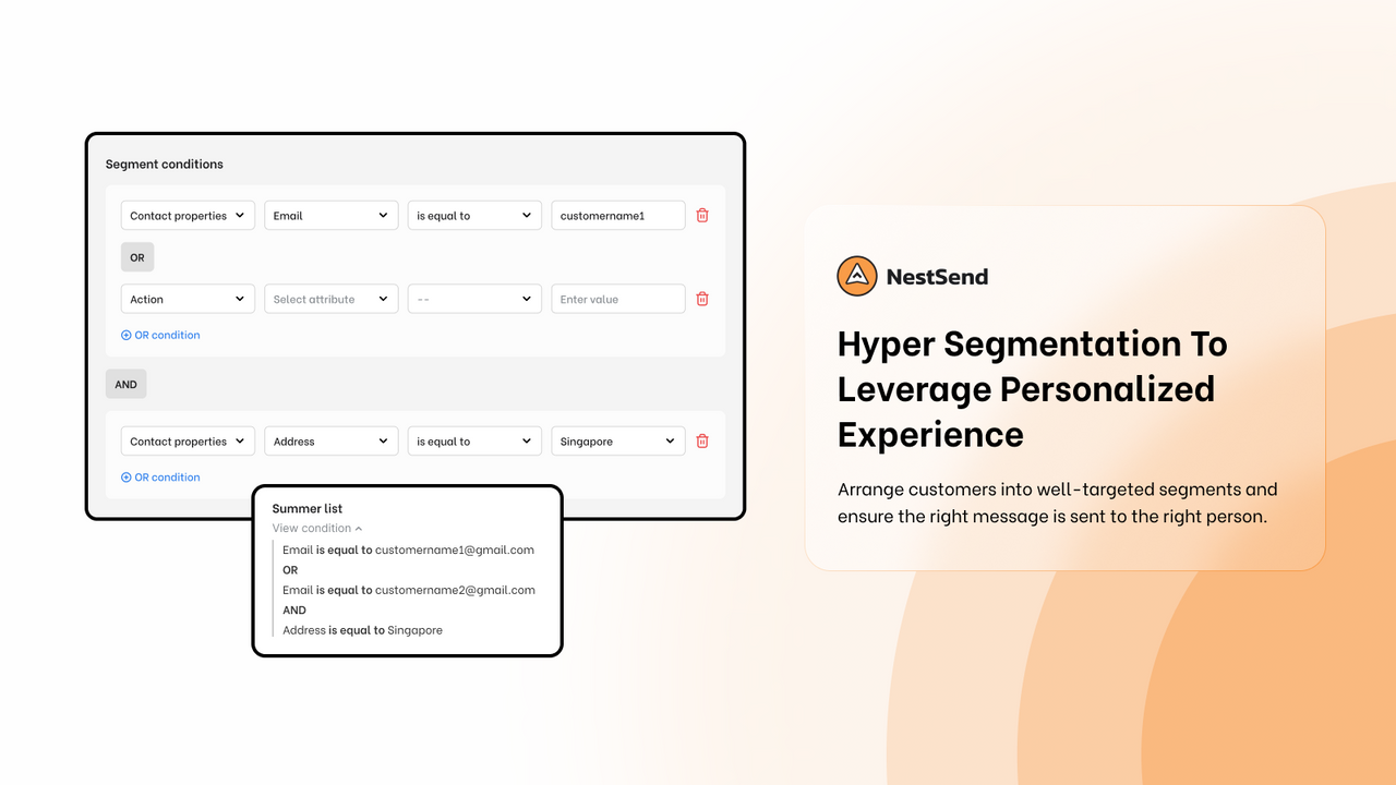 Group your customers into specific segments for right messages