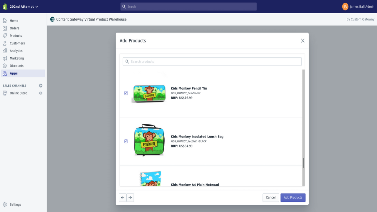 Virtual Product Warehouse