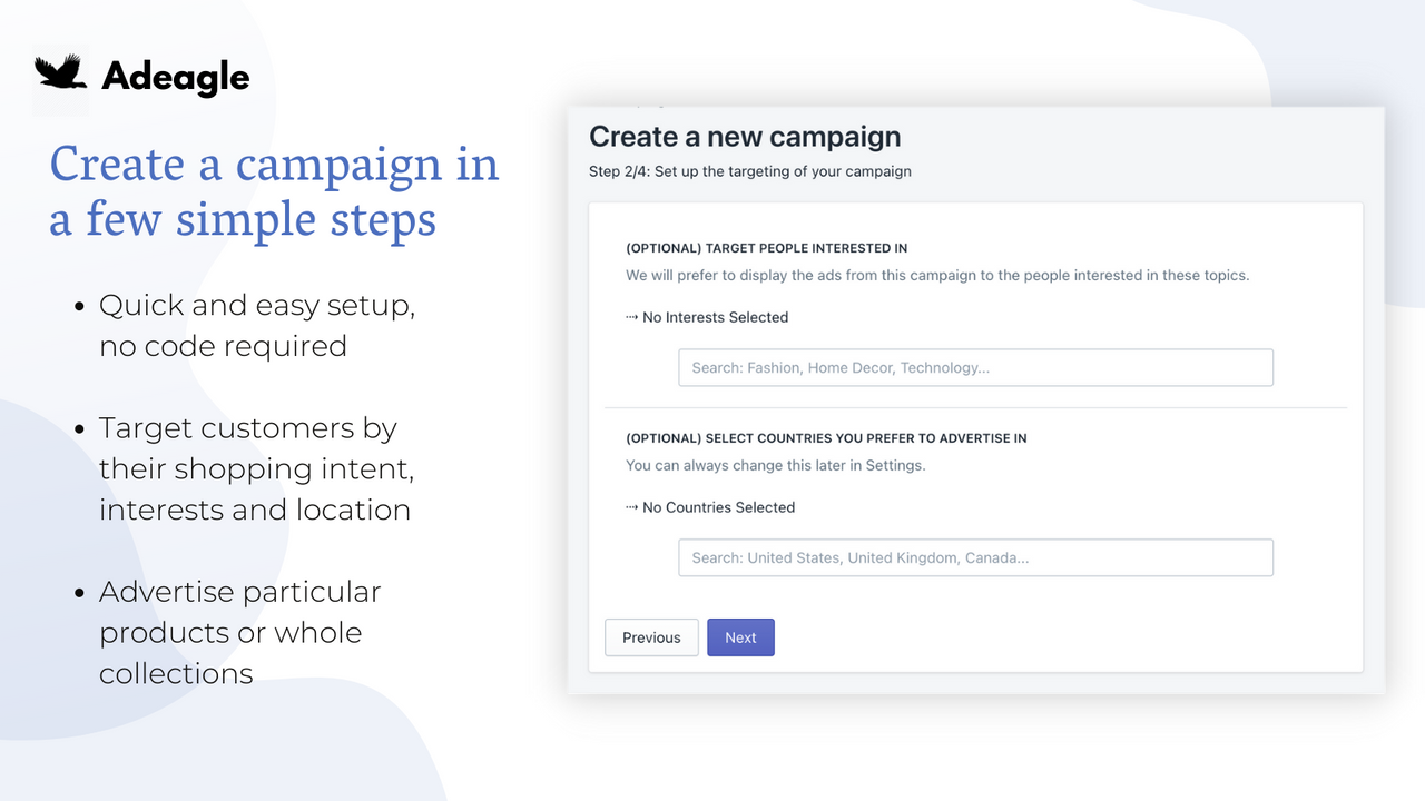 Create a campaign in a few simple steps