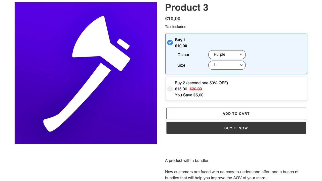 What the bundle looks like on a store/product page.