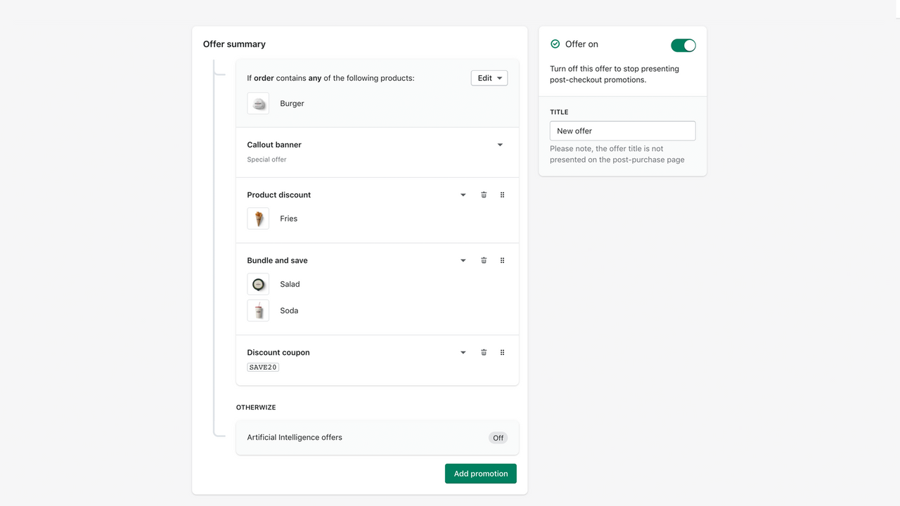 Application offer, editor mode