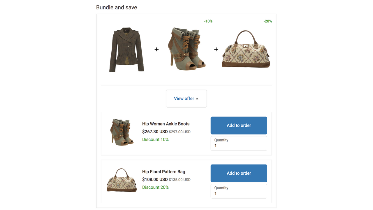 Bundle and save checkout upsell offer