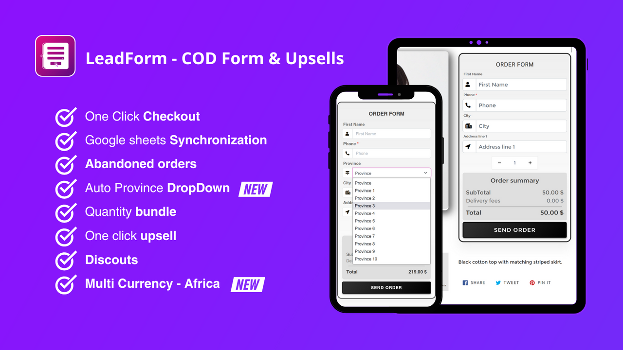 LeadForm COD Form & Upsells