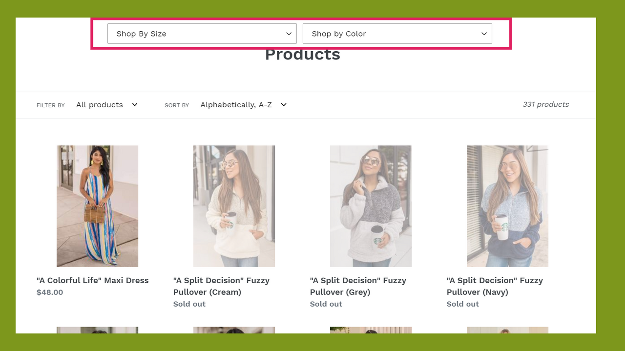 Zooomy Product Filters 