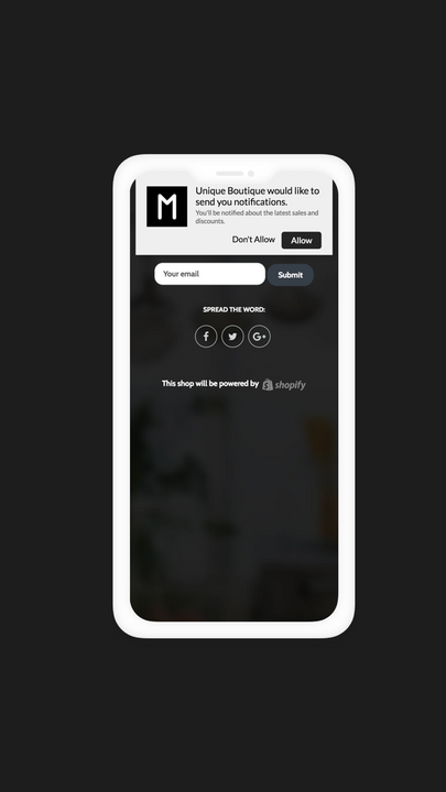 Push Notification Frontend Example on Mobile Devices