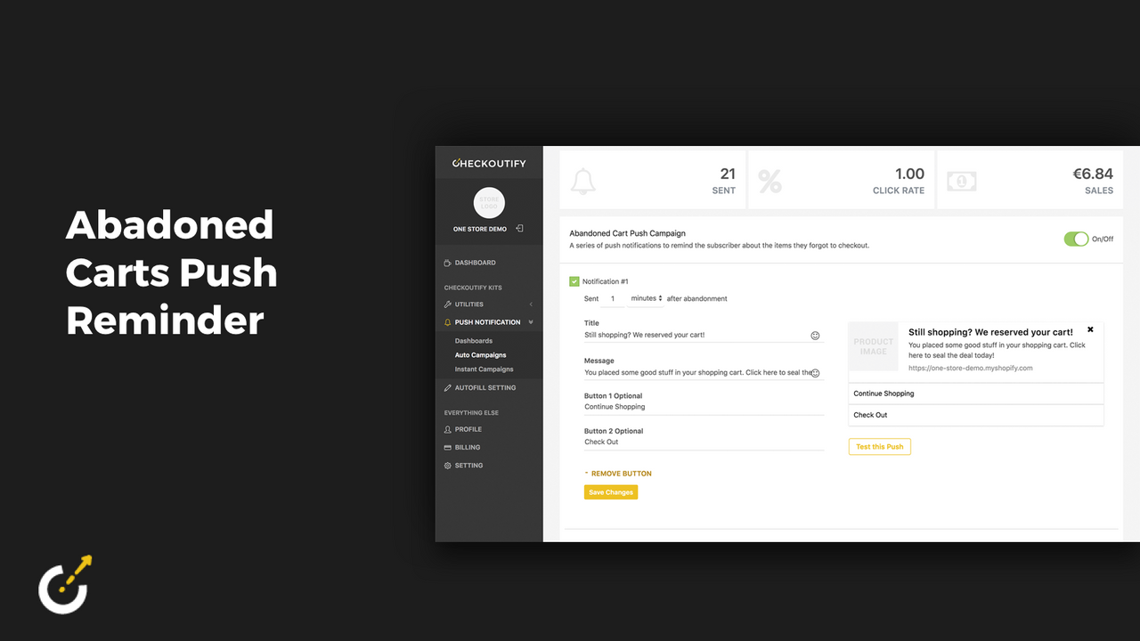 Automated Checkoutify Push Campaigns