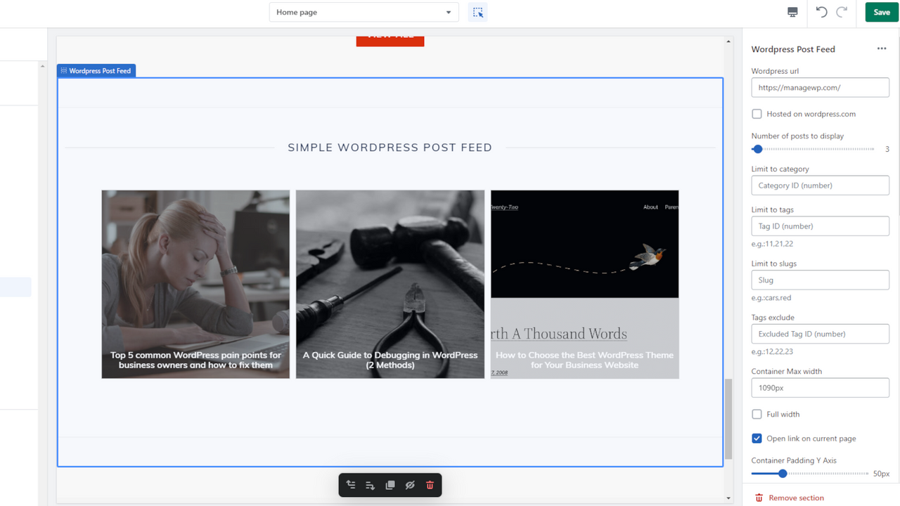 WP ‑ Simple WordPress Feed