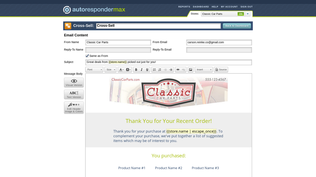 Adjustable email campaigns