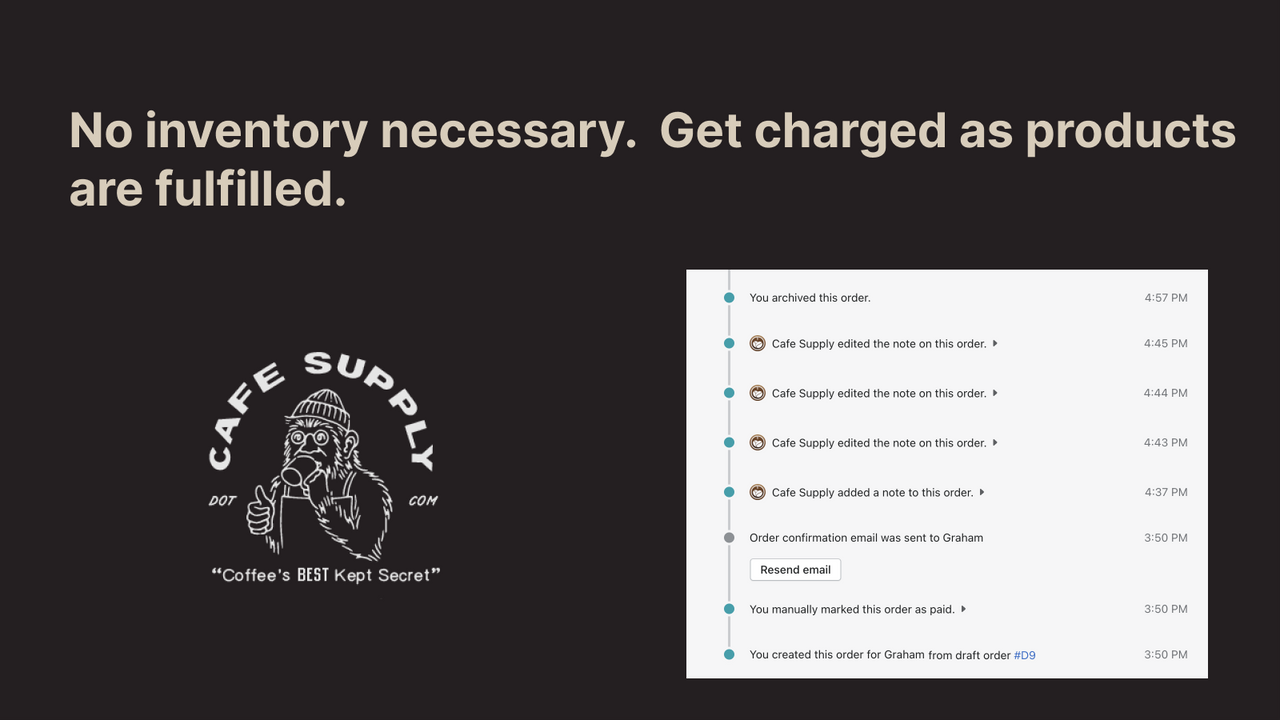 No inventory necessary.