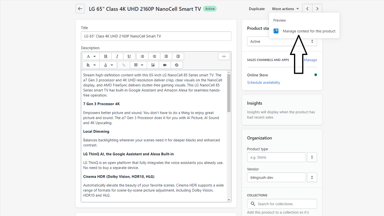 Turn product to a contest