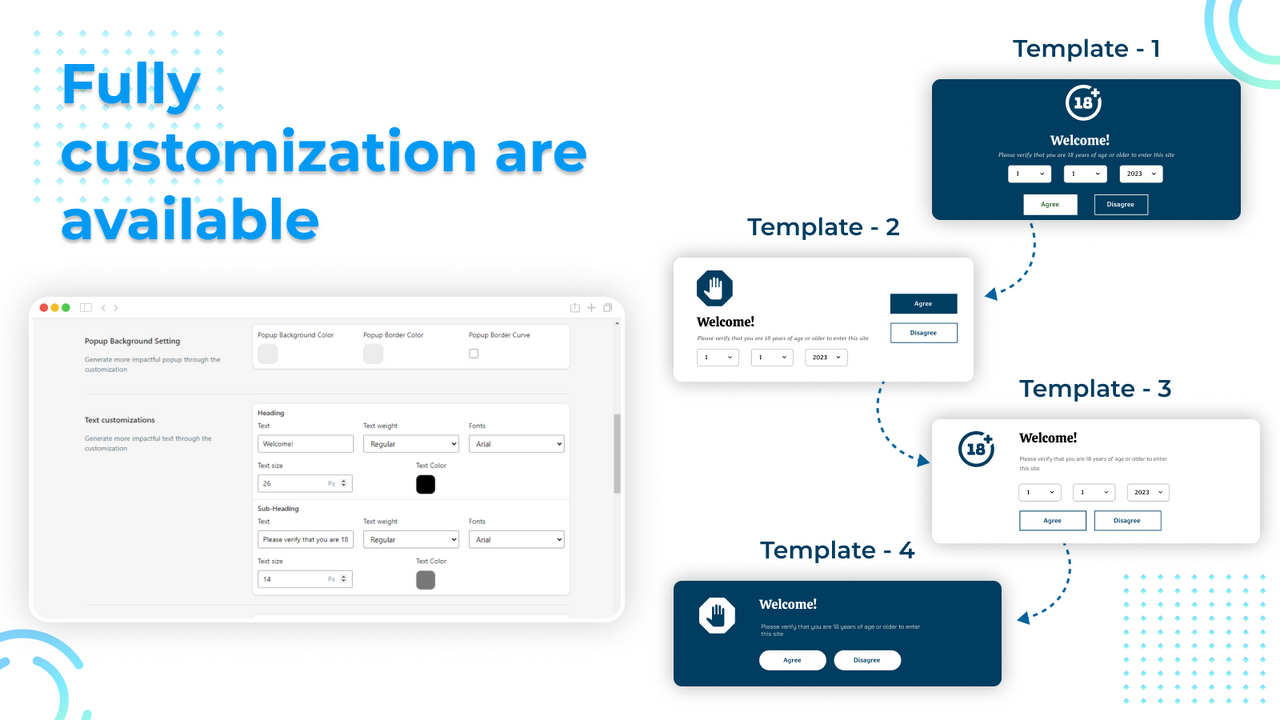 age verfication popup setting in shopify app