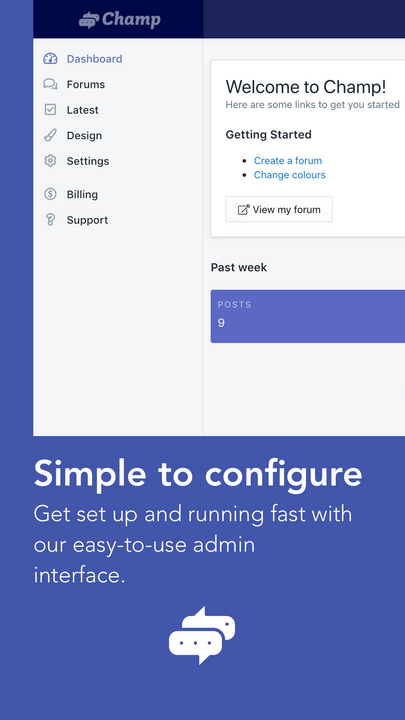 Forums are simple to configure