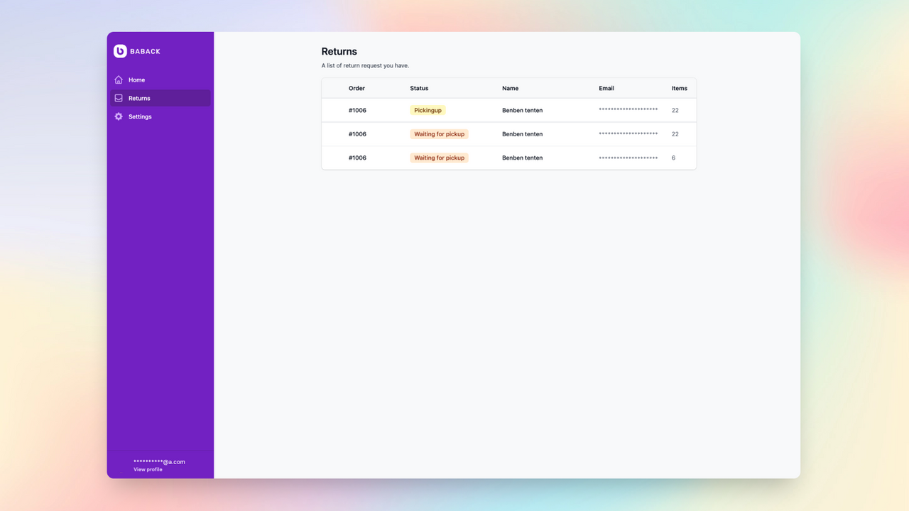All your return request