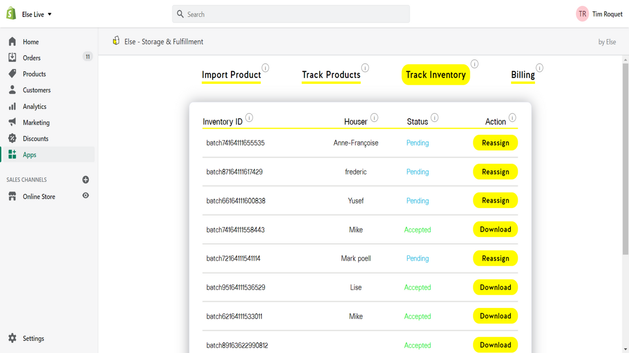 "Track inventory"