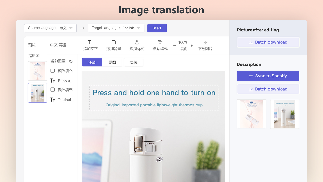 Image translator and editor