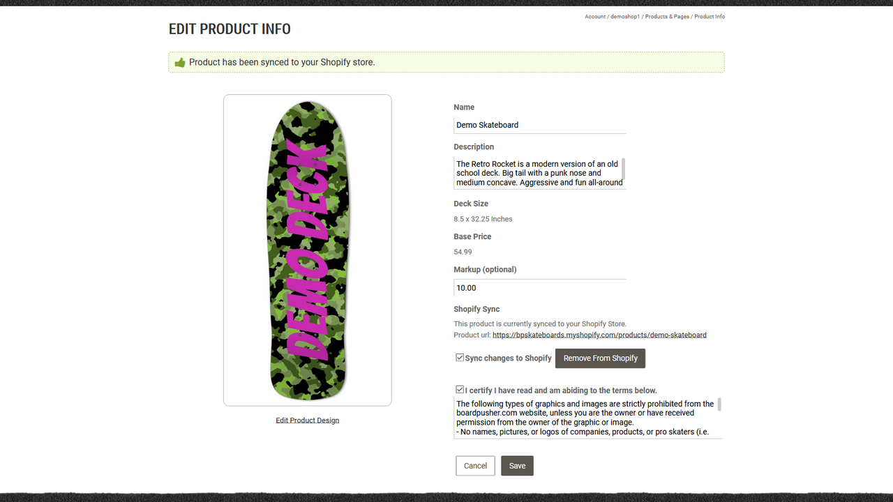 Sync to Shopify Store