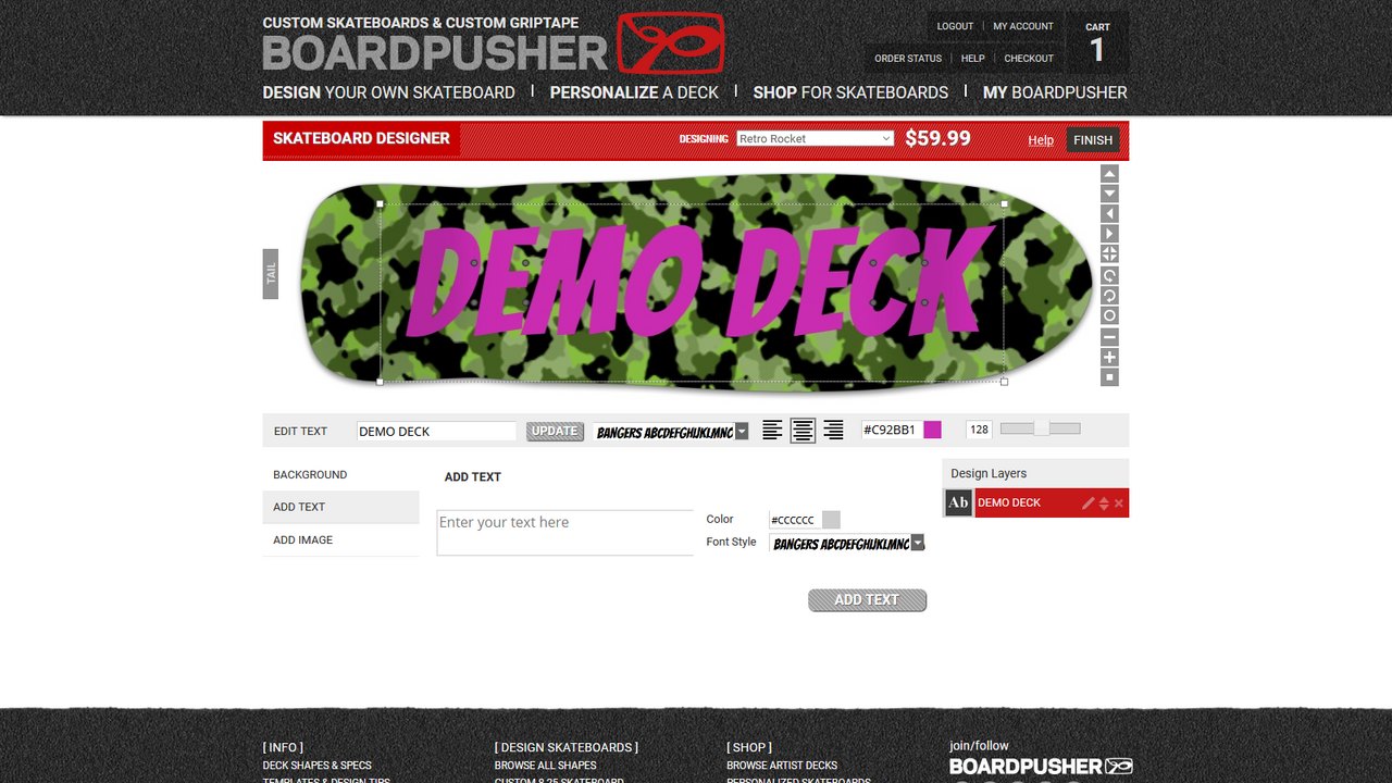 Online Skateboard Deck Designer