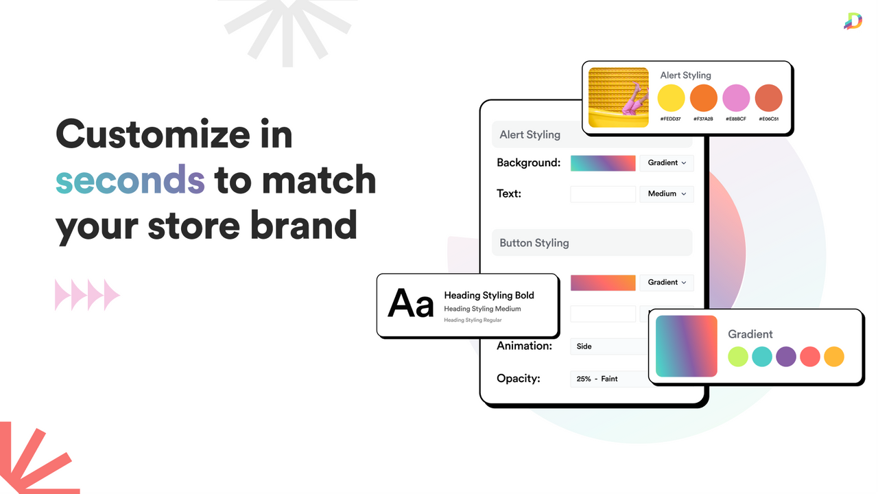 Show back in stock and restock alerts sign up forms on any page