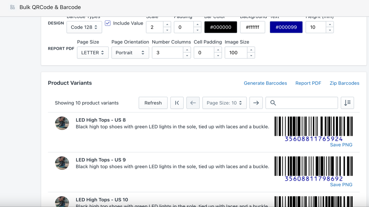 Bulk Barcode Generator