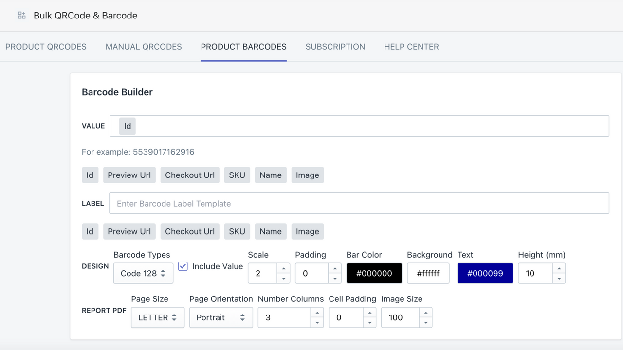 Bulk Barcode Generator