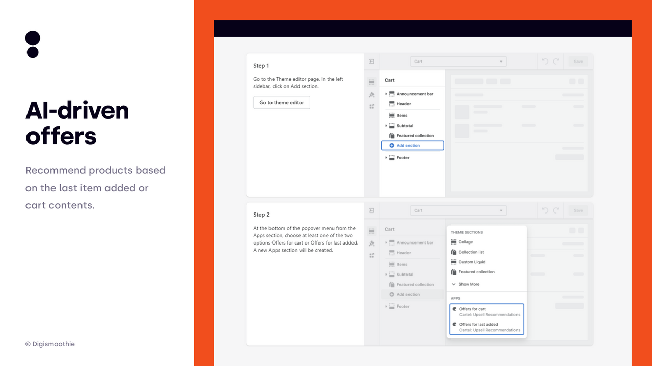 Products are recommended using the AI-driven engine