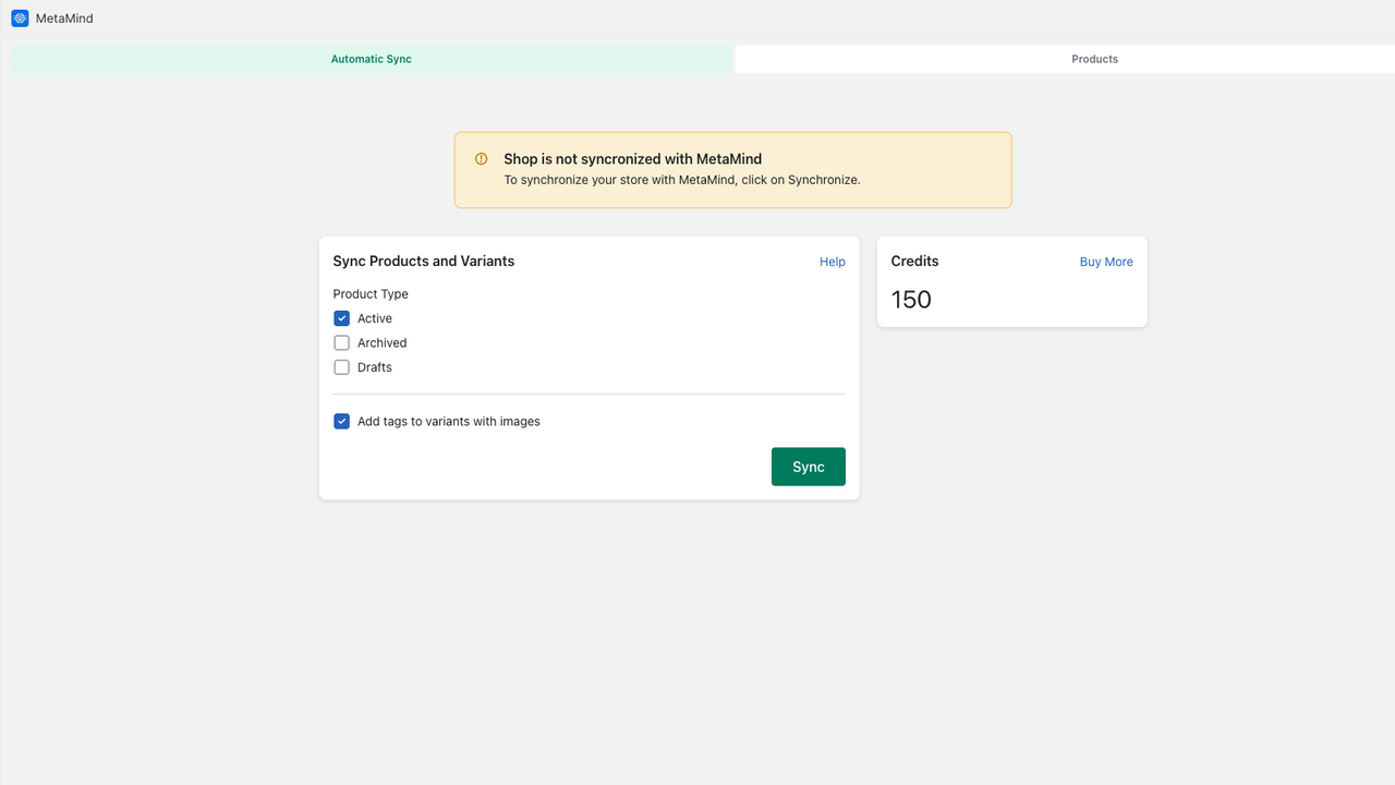 Synchronize your shop tab
