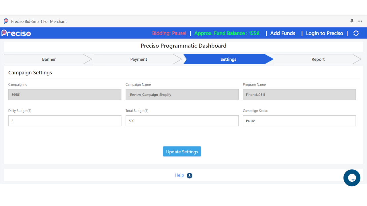 Preciso Setting Section