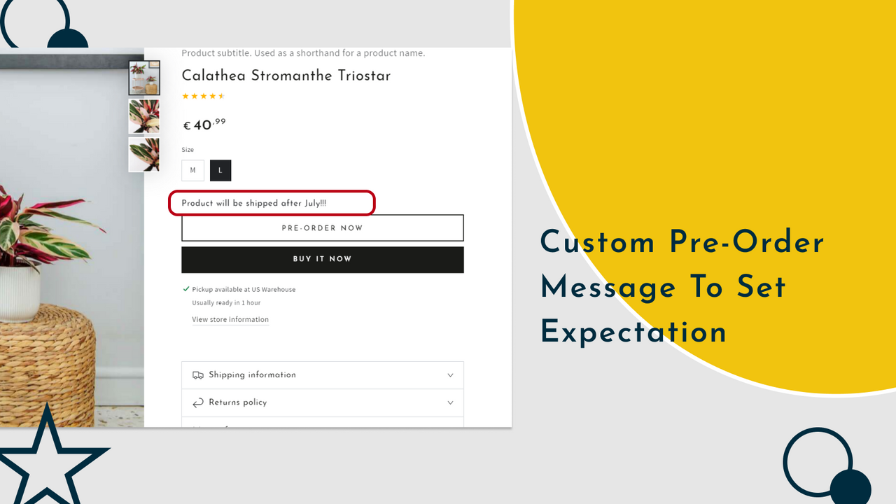 Pre-Order message of reach product