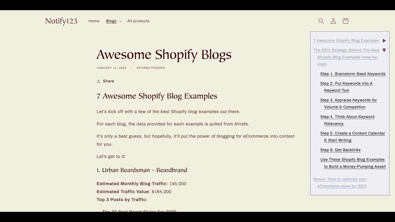 Easy Table Of Contents