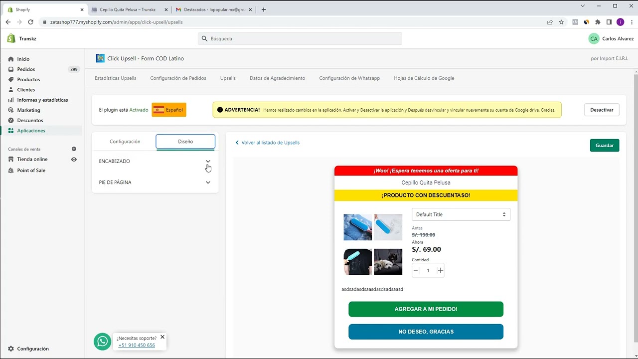 Reverse COD Form & Upsell