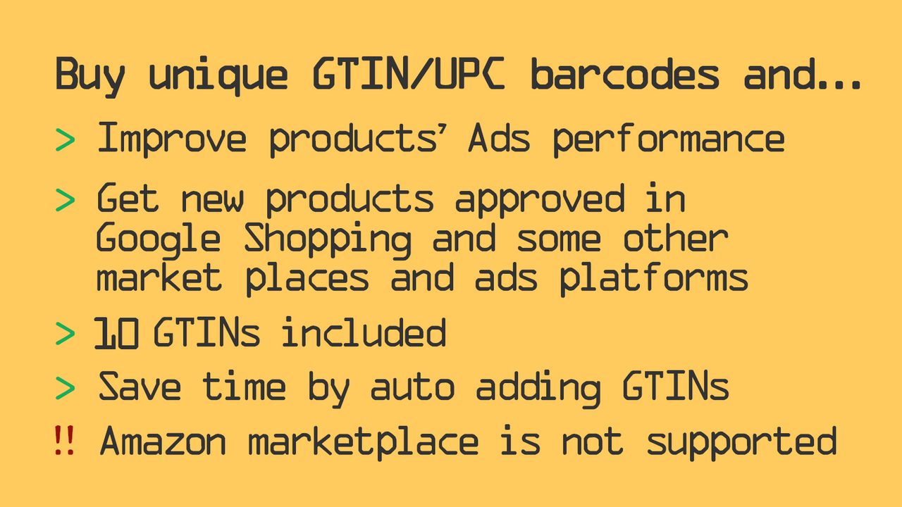 AR: Buy GTINs/UPC/EAN barcodes