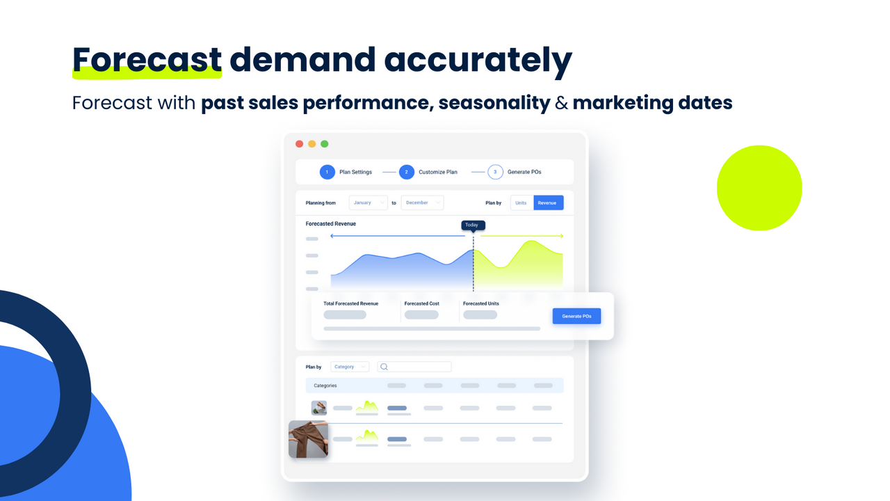 Forecast sales trends, plan demand and create supply planning