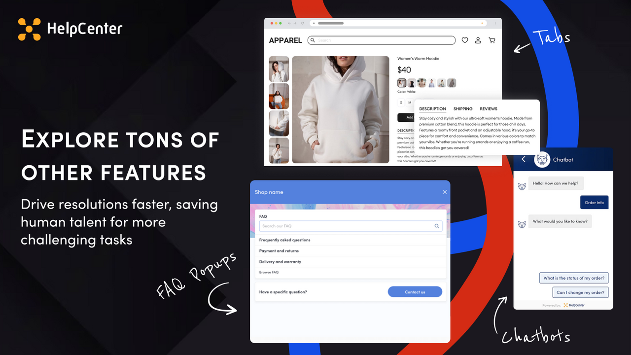 Shopify FAQ Pages | Self-support with HelpCenter chat app