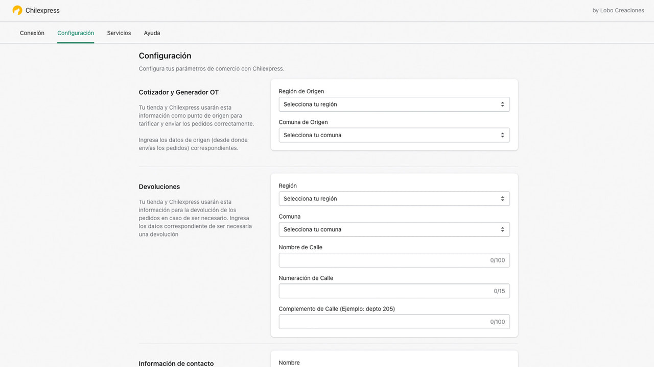 Shopify Chilexpress Lobo Creaciones Shopify Experts