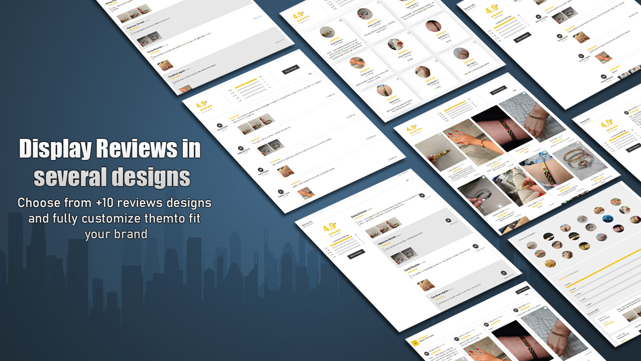 show reviews design in different designs