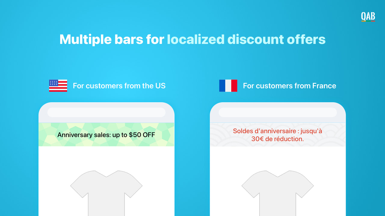 Shopify App, Quick Announcement Bar by Hextom, Notification